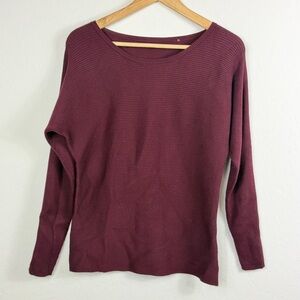 Express Ribbed Women's Burgundy‎ Long Sleeve Sweater Size Small